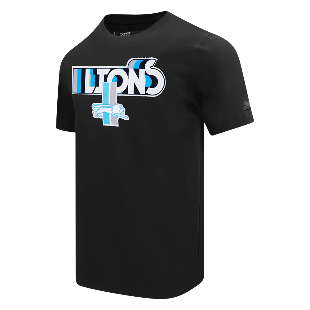 NFL DETROIT LIONS RETRO ELEVATION MEN'S SINGLE JERSEY TEE (BLACK) - Image 2