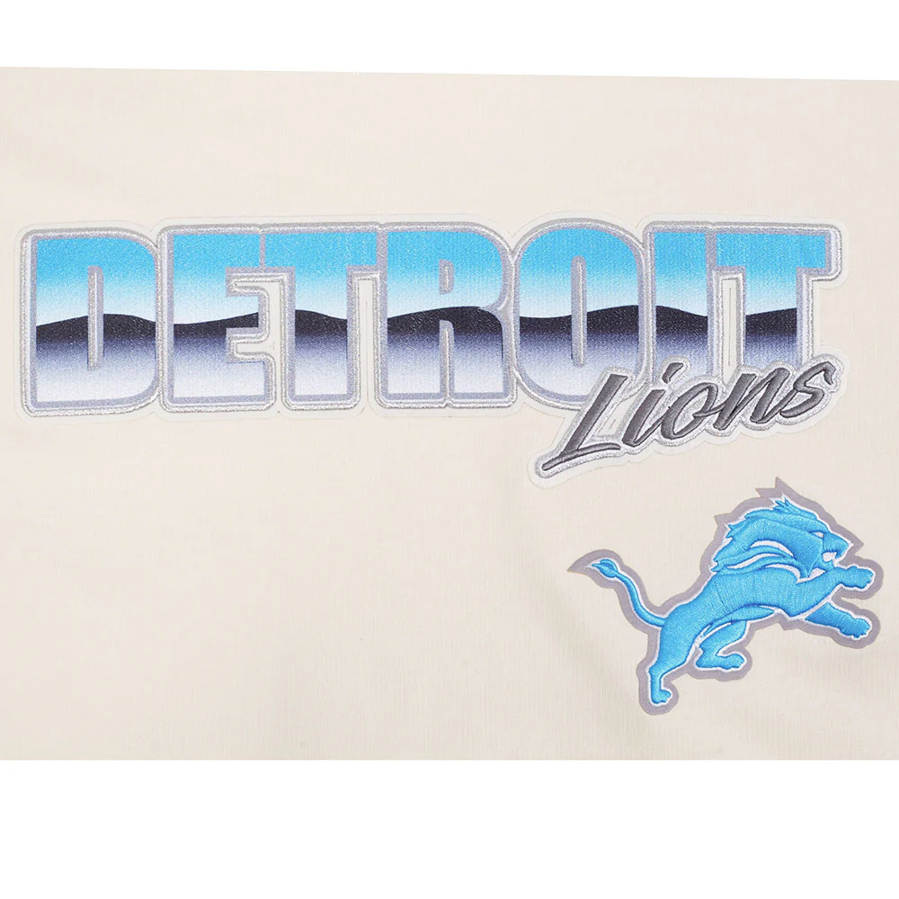 NFL DETROIT LIONS CHROME MEN'S COTTON JERSEY DROP SHOULDER TEE (EGGSHELL) - Image 5
