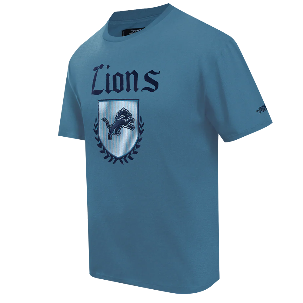 NFL DETROIT LIONS COUNTRY CLUB MEN'S COTTON JERSEY DROP SHOULDER TEE (STEEL BLUE) - Image 2