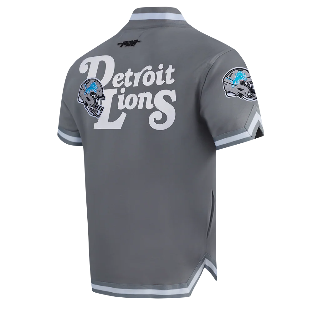 NFL DETROIT LIONS SOUVENIR MEN'S WARM UP JACKET (GRAY) - Image 4