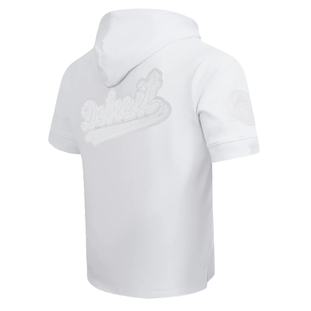 NFL DETROIT LIONS WHITE OUT MEN'S SHORT SLEEVE PULLOVER HOODIE (WHITE) - Image 4