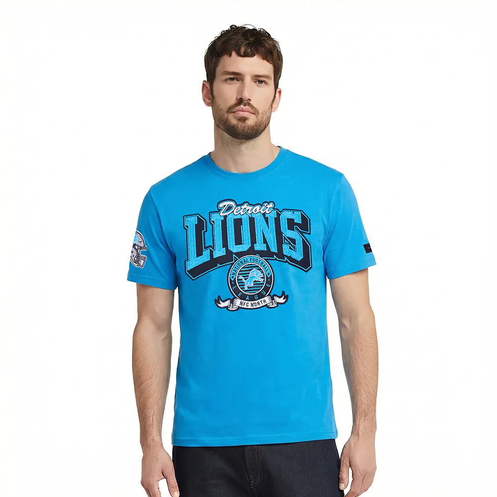 NFL DETROIT LIONS TEAM BADGE MEN'S SJ TEE (AQUA)