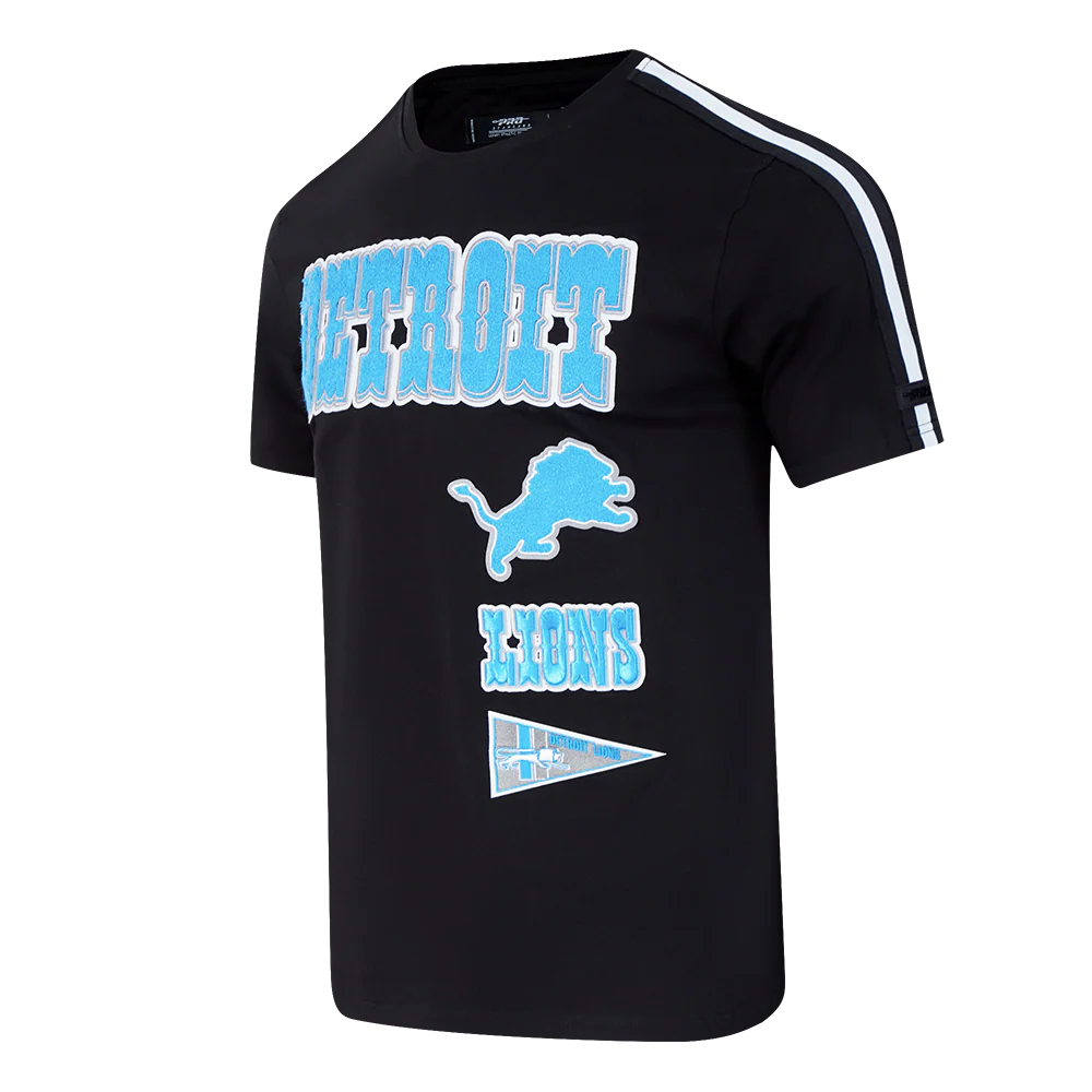 NFL DETROIT LIONS RETRO CLASSIC MEN'S STRIPED TEE (BLACK) - Image 2