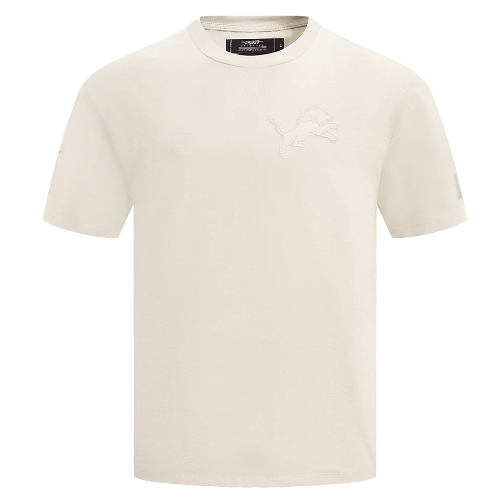 NFL DETROIT LIONS NEUTRAL MEN'S COTTON JERSEY DROP SHOULDER TEE (EGGSHELL)