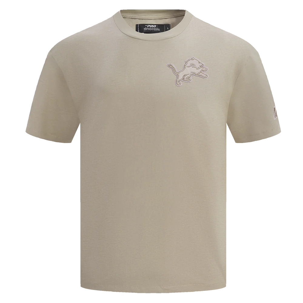 NFL DETROIT LIONS NEUTRAL MEN'S COTTON JERSEY DROP SHOULDER TEE (TAUPE)