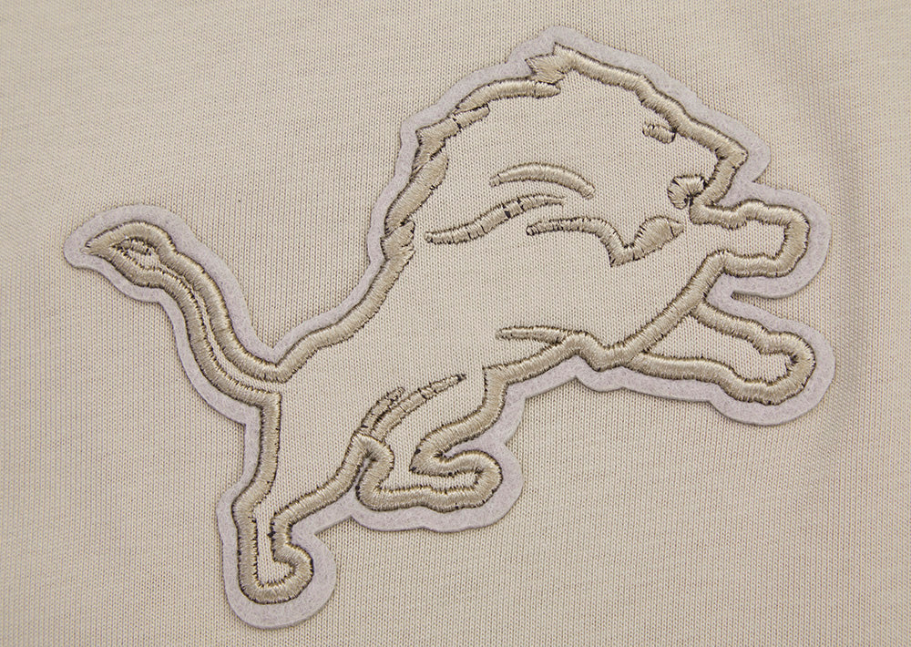 NFL DETROIT LIONS NEUTRAL MEN'S COTTON JERSEY DROP SHOULDER TEE (TAUPE) - Image 6