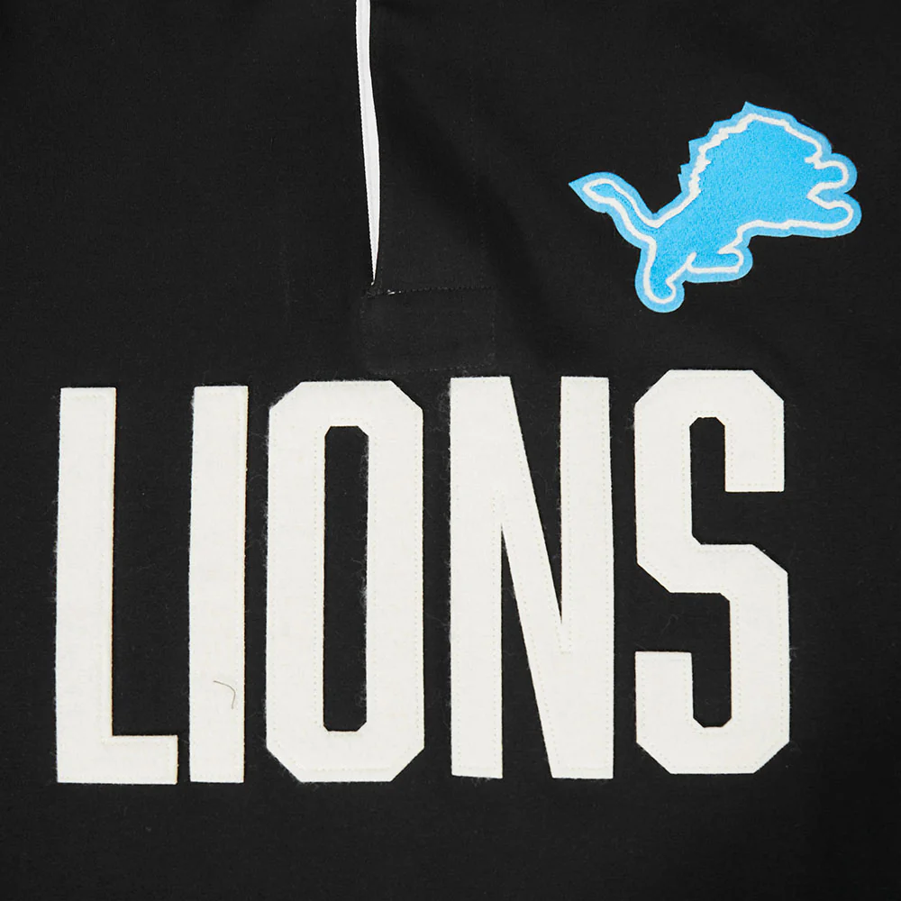 NFL DETROIT LIONS MODERN ORIGINALS MEN'S LS RUGBY (BLACK) - Image 8