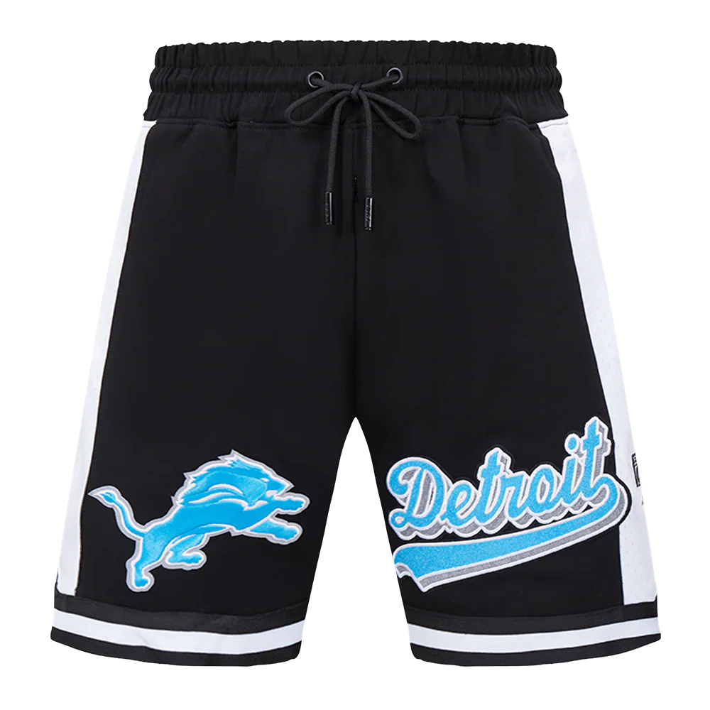 NFL DETROIT LIONS SCRIPT TAIL MEN'S DOUBLE KNIT 2.0 SHORT (BLACK) - Image 2