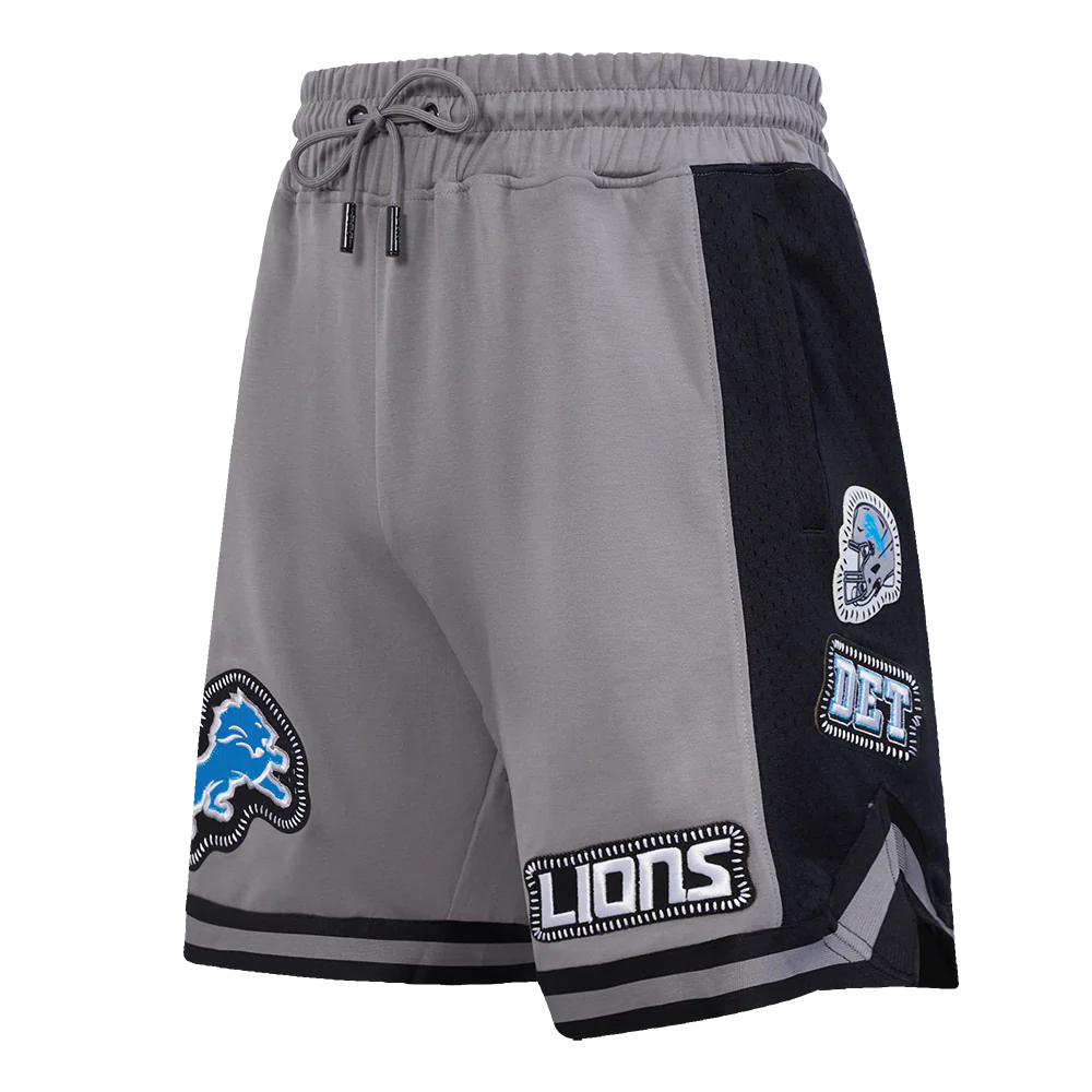 NFL DETROIT LIONS DIY PICK STITCH MEN'S DOUBLE KNIT 2.0 SHORT (GRAY/BLACK) - Image 3