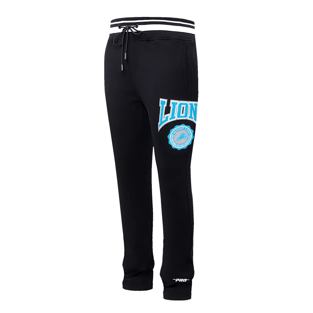 NFL DETROIT LIONS CREST EMBLEM RIB FLEECE SWEATPANT (BLACK)