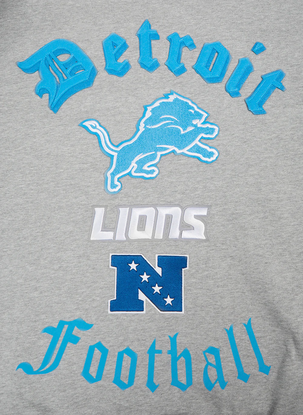 NFL DETROIT LIONS OLD ENGLISH MEN'S CREWNECK (HEATHER GREY) - Image 7