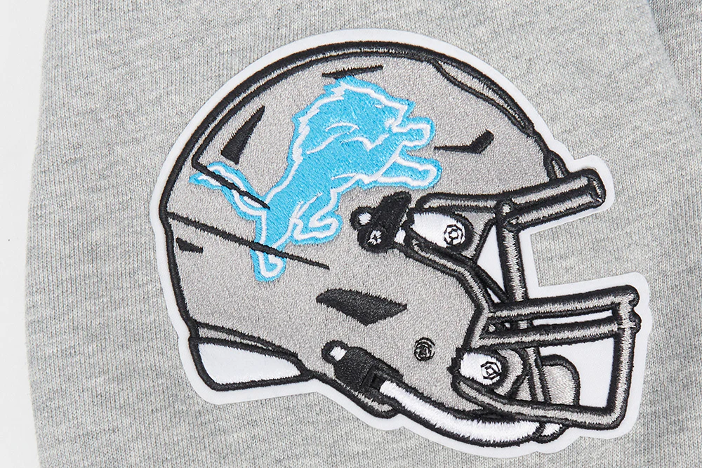 NFL DETROIT LIONS OLD ENGLISH MEN'S PULLOVER HOODIE (HEATHER GREY) - Image 7