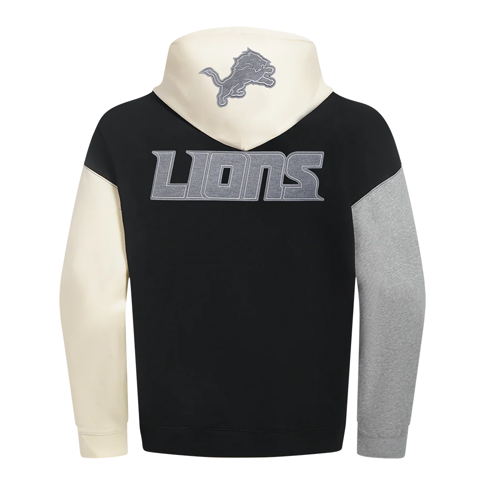 NFL DETROIT LIONS REVERSE FRENCH TERRY MEN'S COLORBLOCK FLEECE PULLOVER HOODIE - Image 3