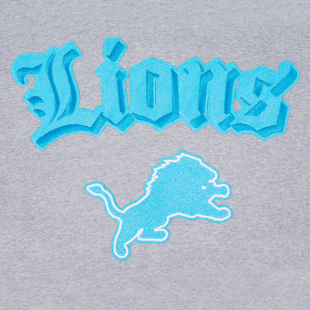 NFL DETROIT LIONS BEST OF MEN'S DROP SHOULDER FLC PO HOODIE (DARK HEATHER GRAY) - Image 7