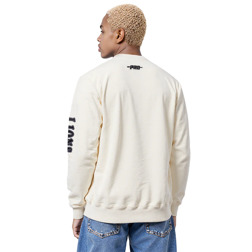 NFL DETROIT LIONS REBEL ATHLETICS MEN'S FLC CREWNECK (EGGSHELL) - Image 2