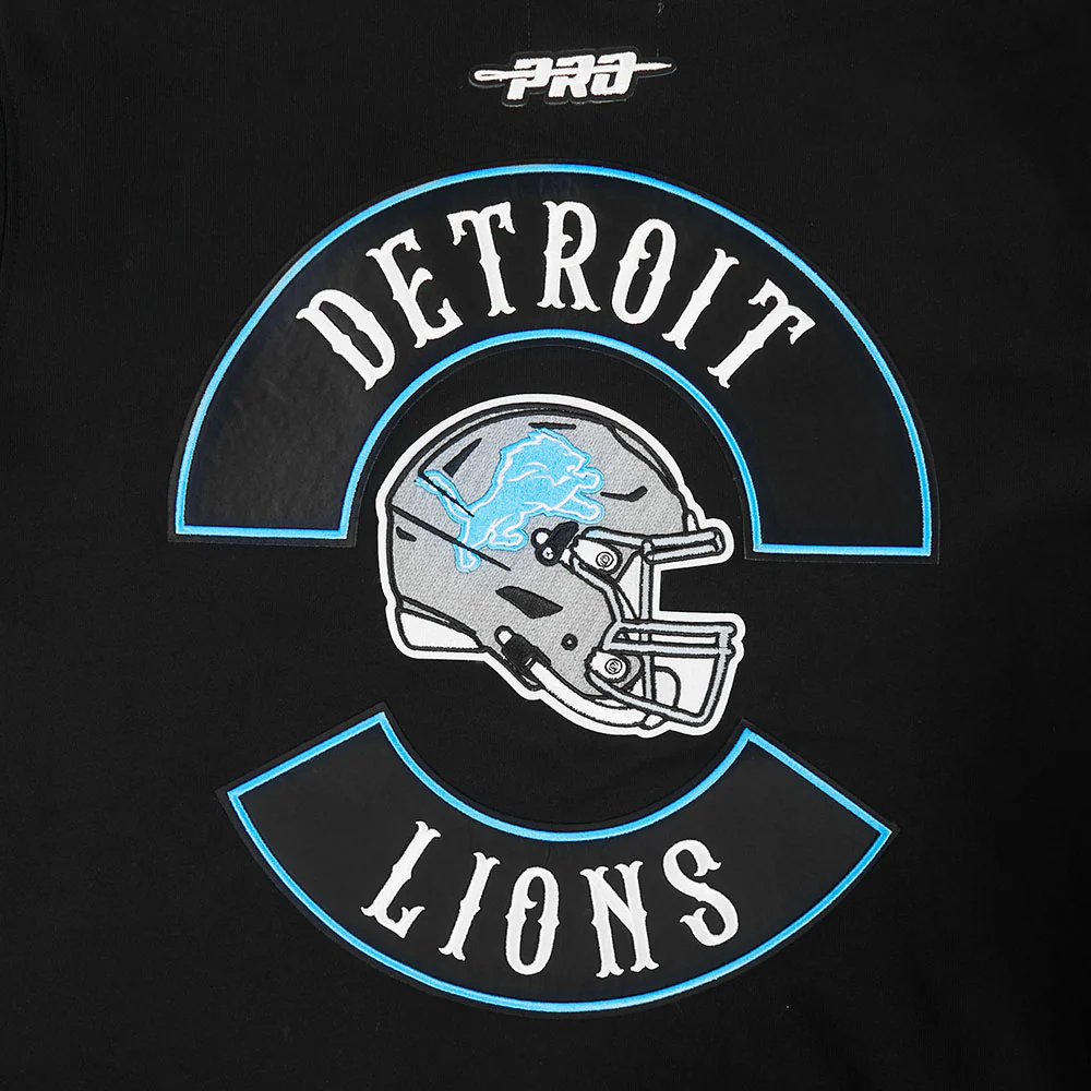 NFL DETROIT LIONS BORN FOR SPORT MEN'S FLC PO HOODIE (BLACK) - Image 6