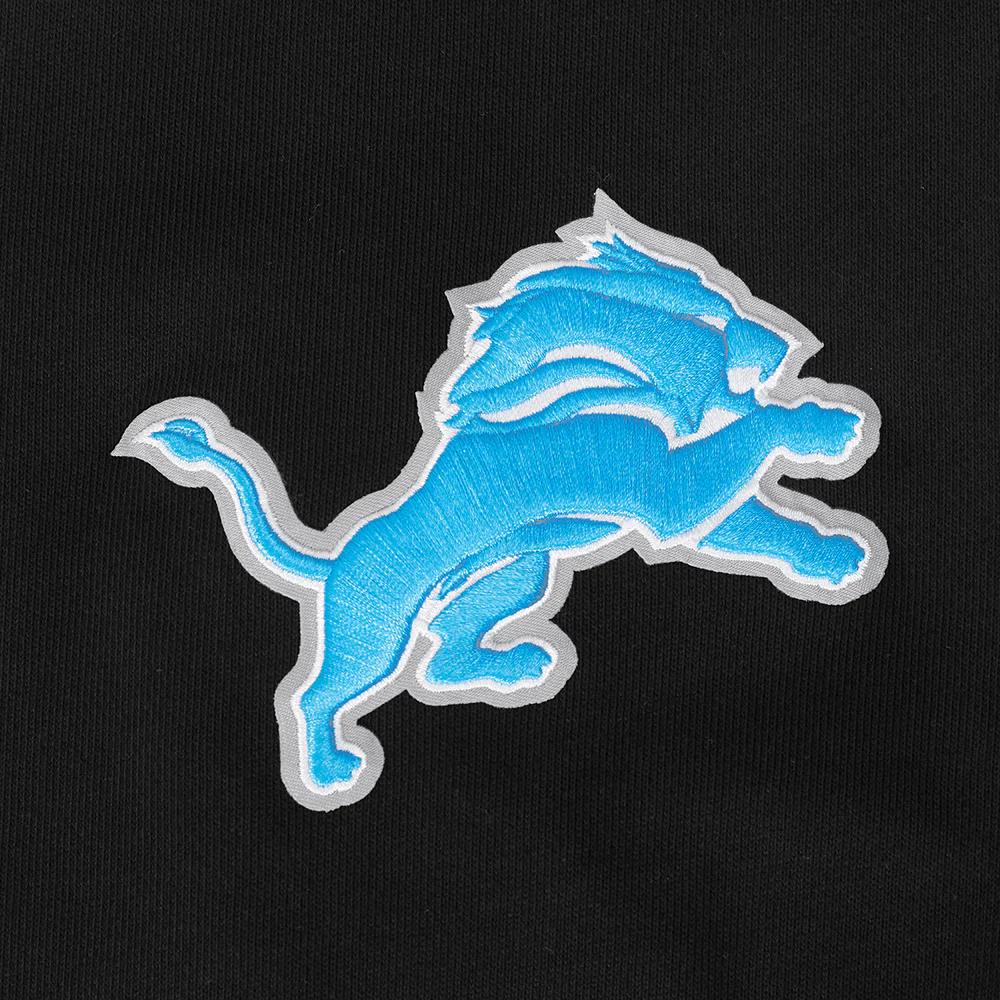 NFL DETROIT LIONS BORN FOR SPORT MEN'S FLC CREWNECK (BLACK) - Image 7