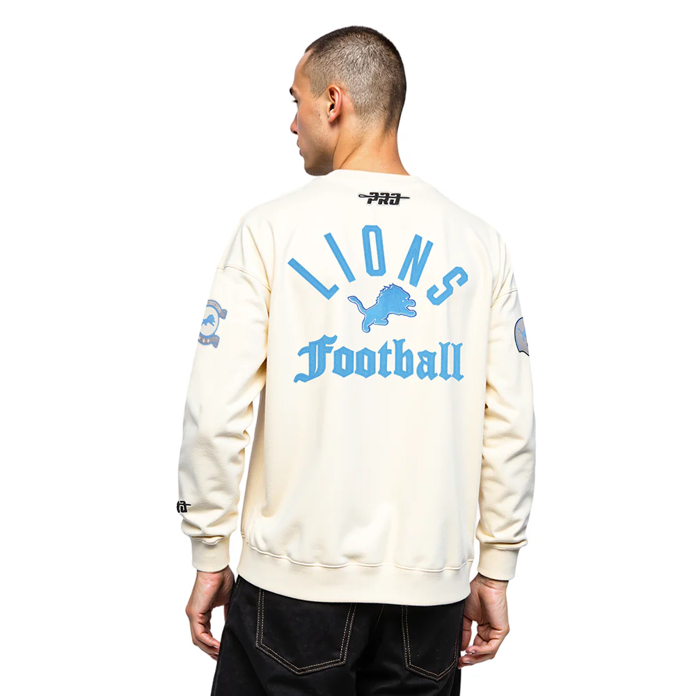 NFL DETROIT LIONS MODERN ORIGINALS MEN'S FLC CREWNECK (EGGSHELL) - Image 2