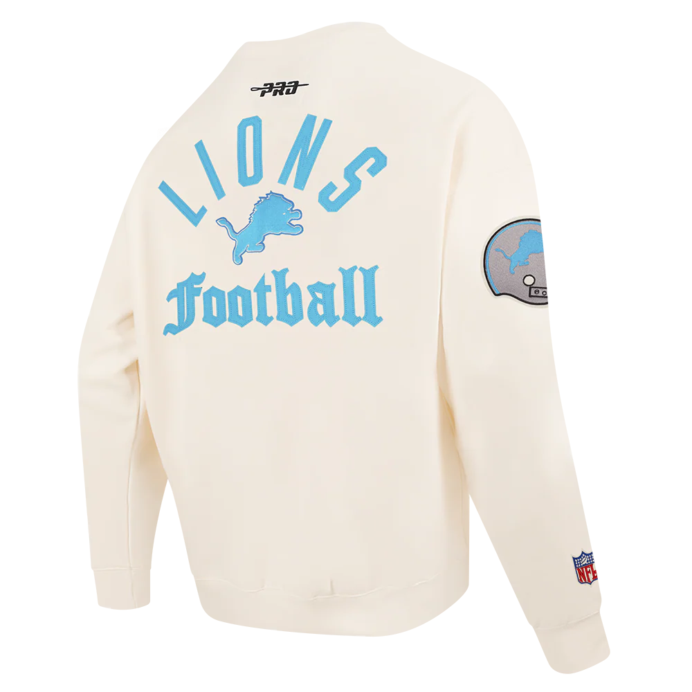 NFL DETROIT LIONS MODERN ORIGINALS MEN'S FLC CREWNECK (EGGSHELL) - Image 4