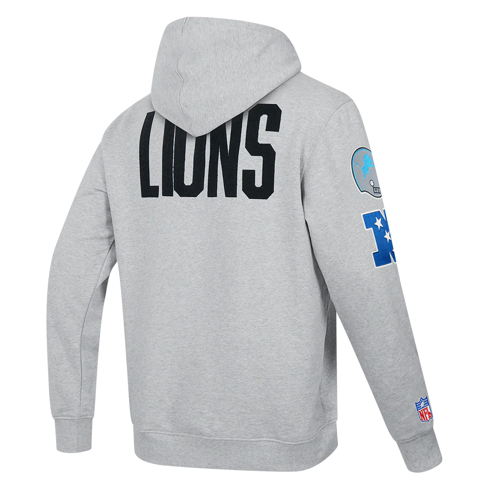 NFL DETROIT LIONS MODERN ORIGINALS MEN'S FLC PO HOODIE (Heather Grey) - Image 4