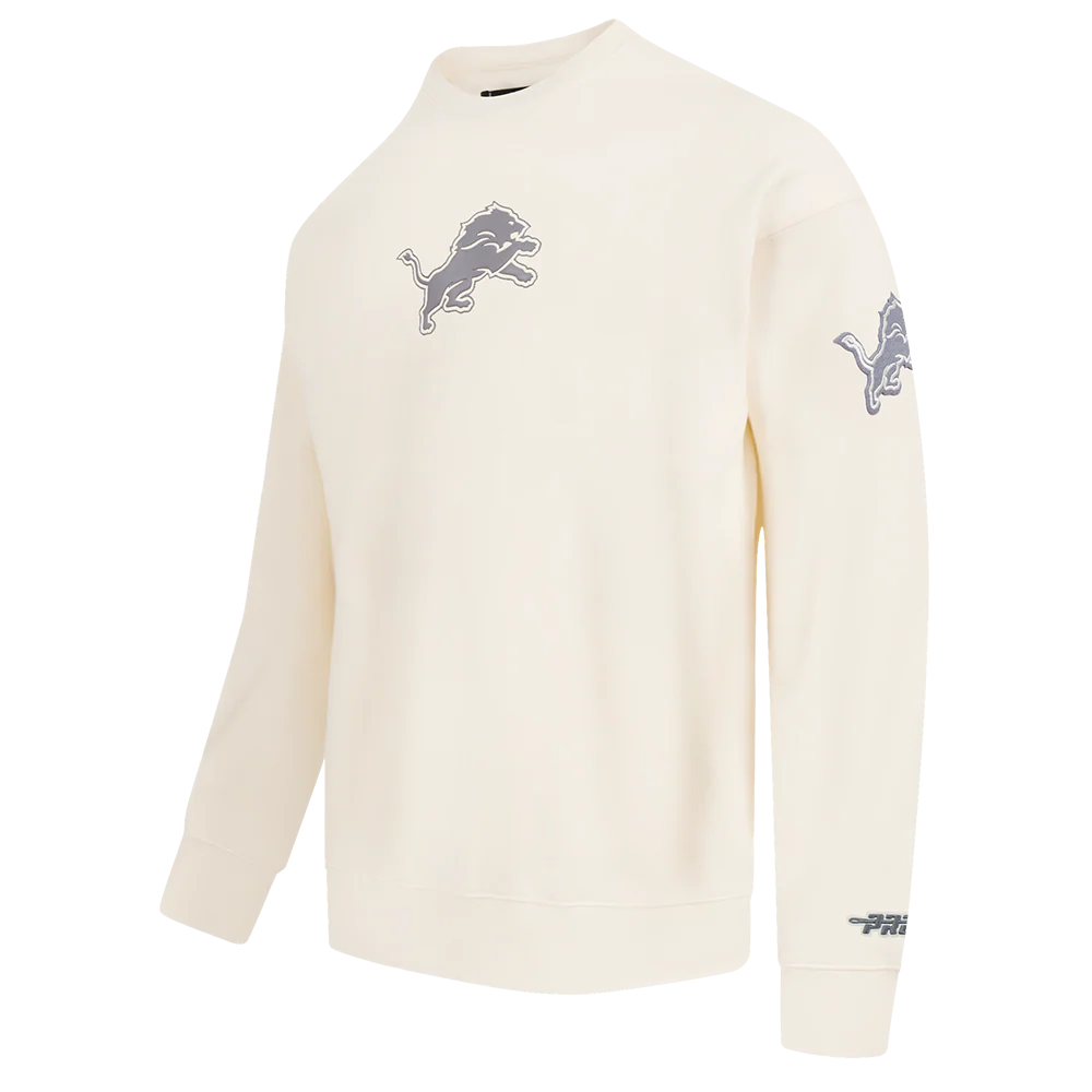 NFL DETROIT LIONS STREET TEAM MEN'S DROP SHOULDER FLC CREWNECK (EGGSHELL) - Image 3
