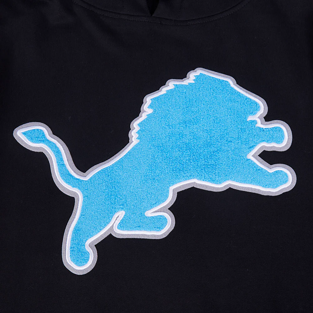 NFL DETROIT LIONS RETRO CLASSIC MEN'S PULLOVER HOODIE (BLACK) - Image 6