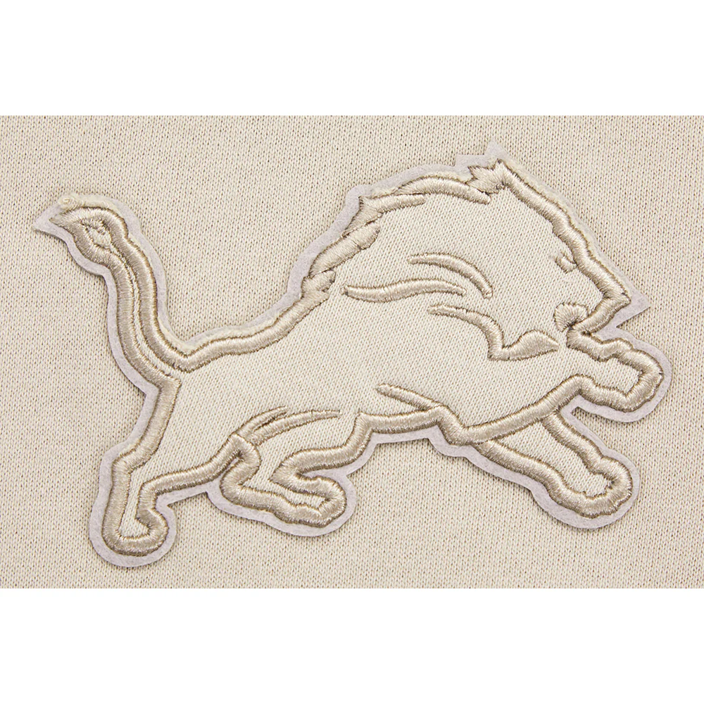 NFL DETROIT LIONS NEUTRAL DROP SHOULDER FLEECE PULLOVER HOODIE (TAUPE) - Image 10