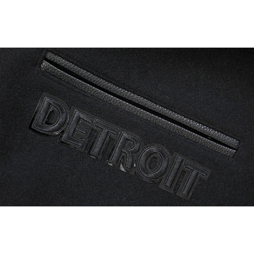 NFL DETROIT LIONS TRIPLE BLACK MEN'S MEN'S WOOL VARSITY JACKET (TRIPLE BLACK) - Image 10