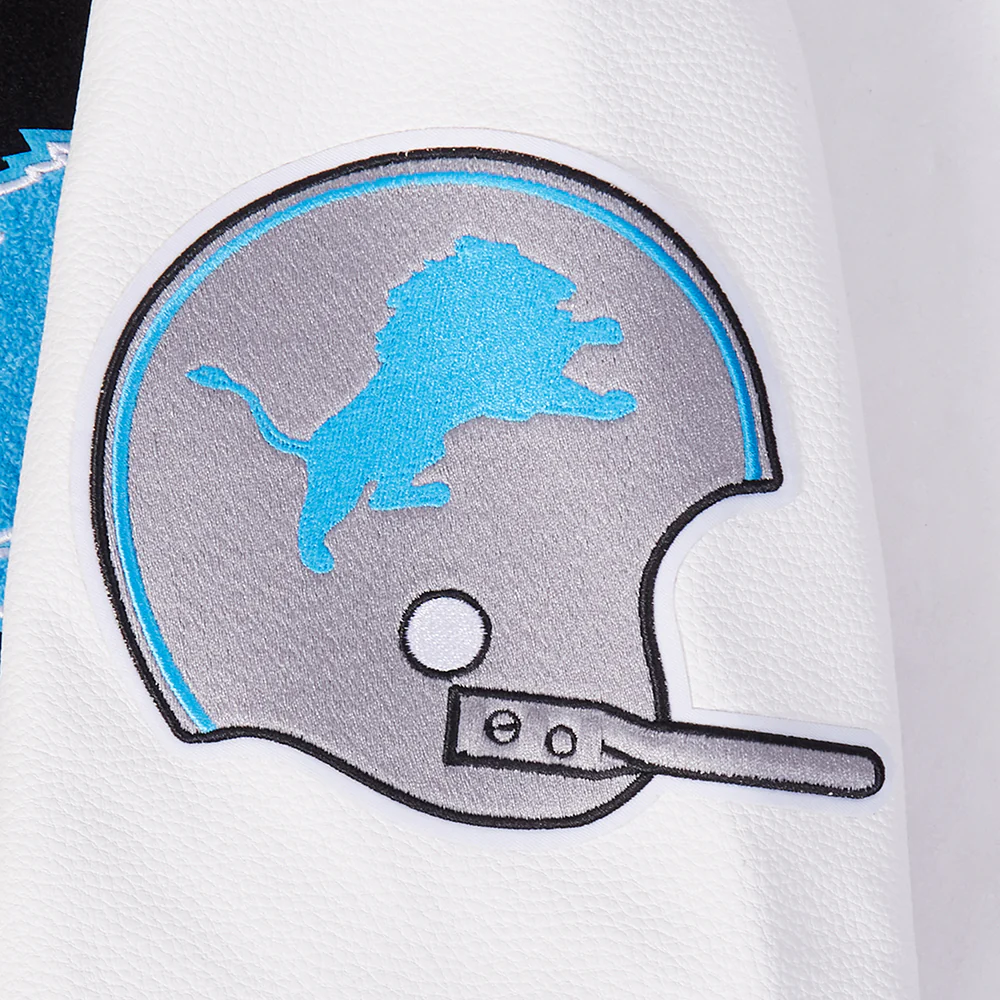 NFL DETROIT LIONS BEST OF MEN'S RIB WOOL VARSITY JACKET (BLACK/WHITE) - Image 19