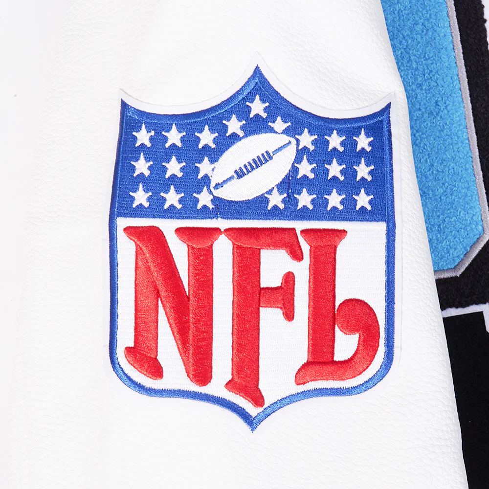 NFL DETROIT LIONS BEST OF MEN'S RIB WOOL VARSITY JACKET (BLACK/WHITE) - Image 8