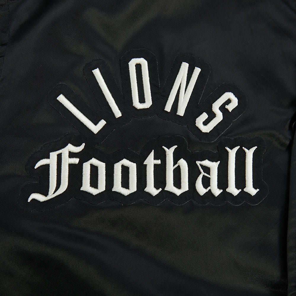 NFL DETROIT LIONS MODERN ORIGINALS MEN'S SATIN JACKET (BLACK) - Image 9