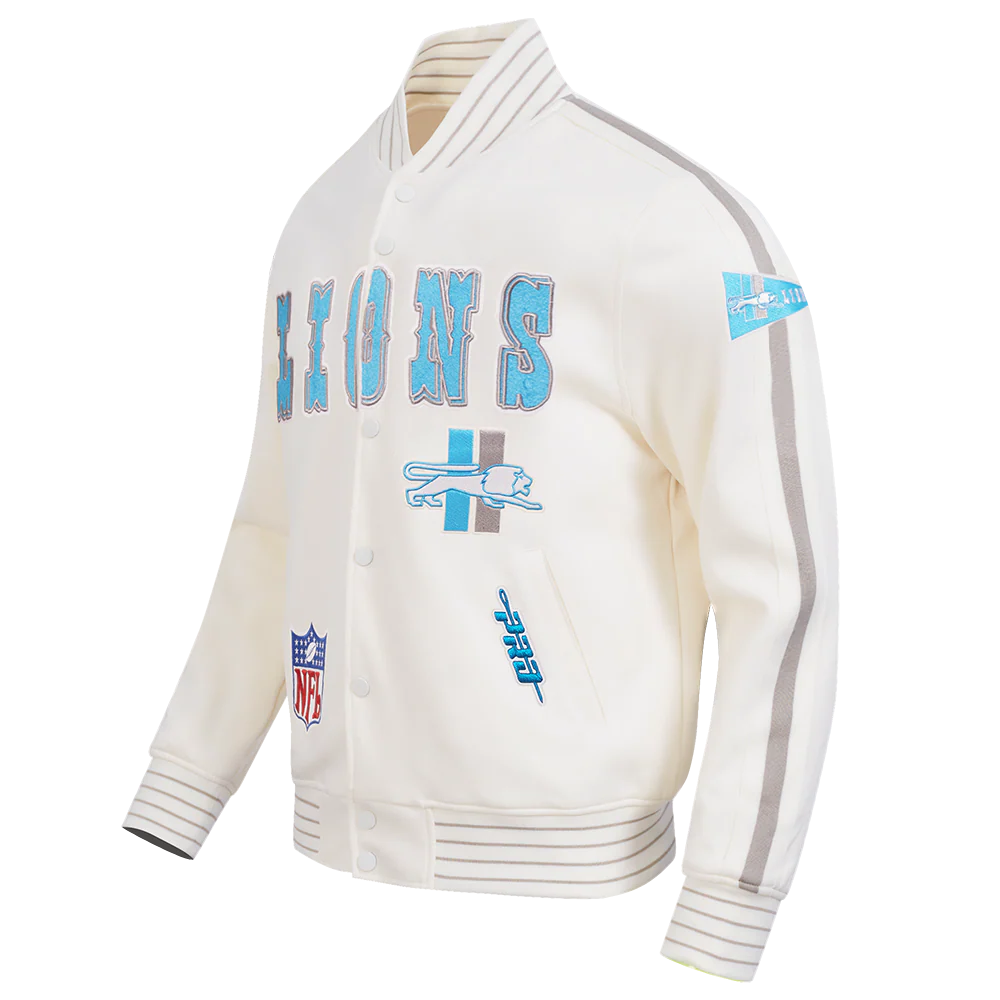 NFL DETROIT LIONS PRO GAME DAY RETRO JACKET (EGGSHELL/TAUPE/EGGSHELL) - Image 2