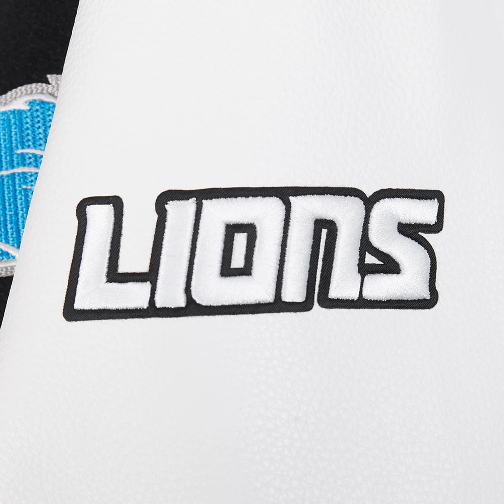 NFL DETROIT LIONS CITY ARCH MEN'S WOOL VARSITY JACKET (BLACK/WHITE) - Image 7