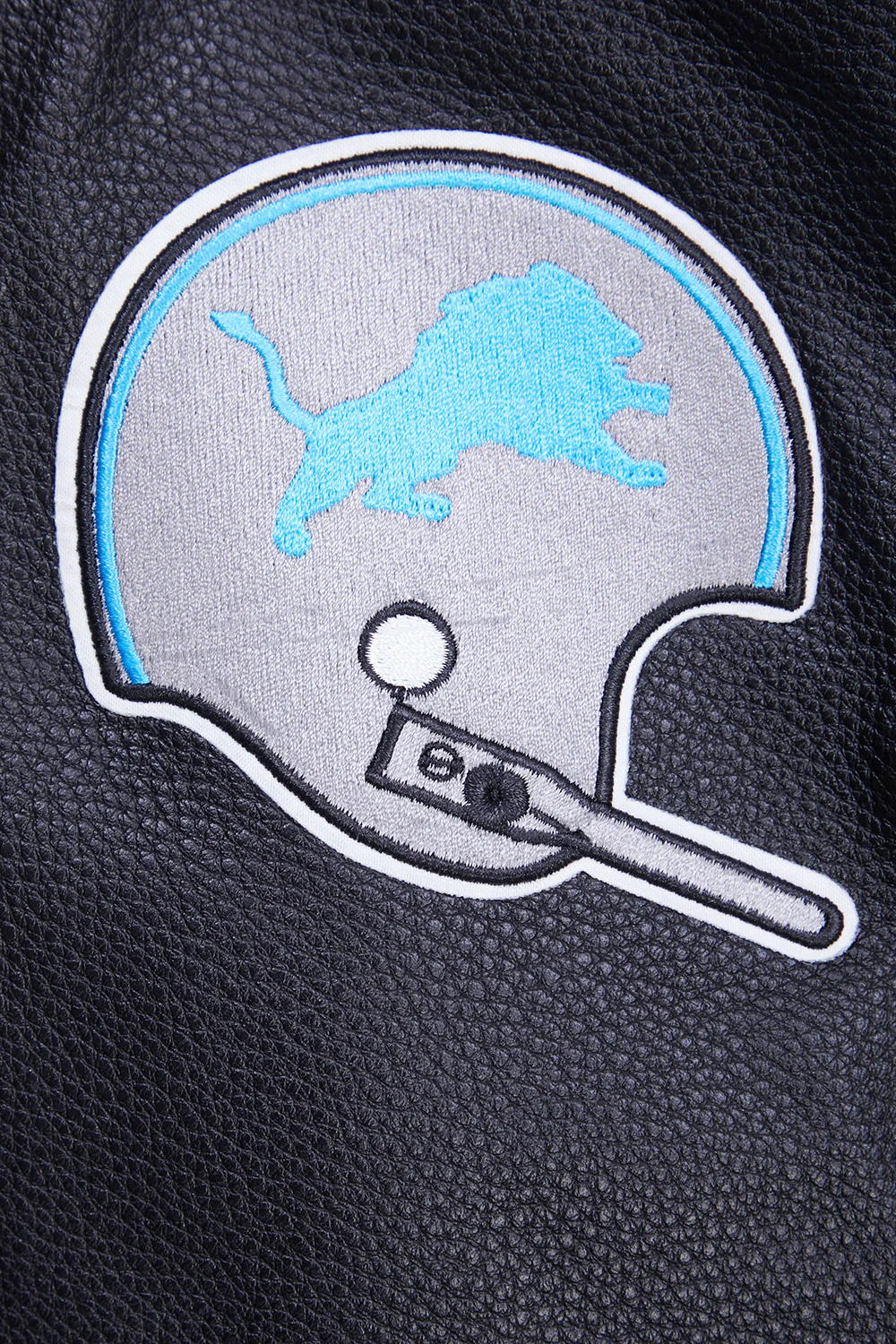 NFL DETROIT LIONS RETRO CLASSIC MEN'S RIB WOOL VARSITY JACKET (BLACK) - Image 9