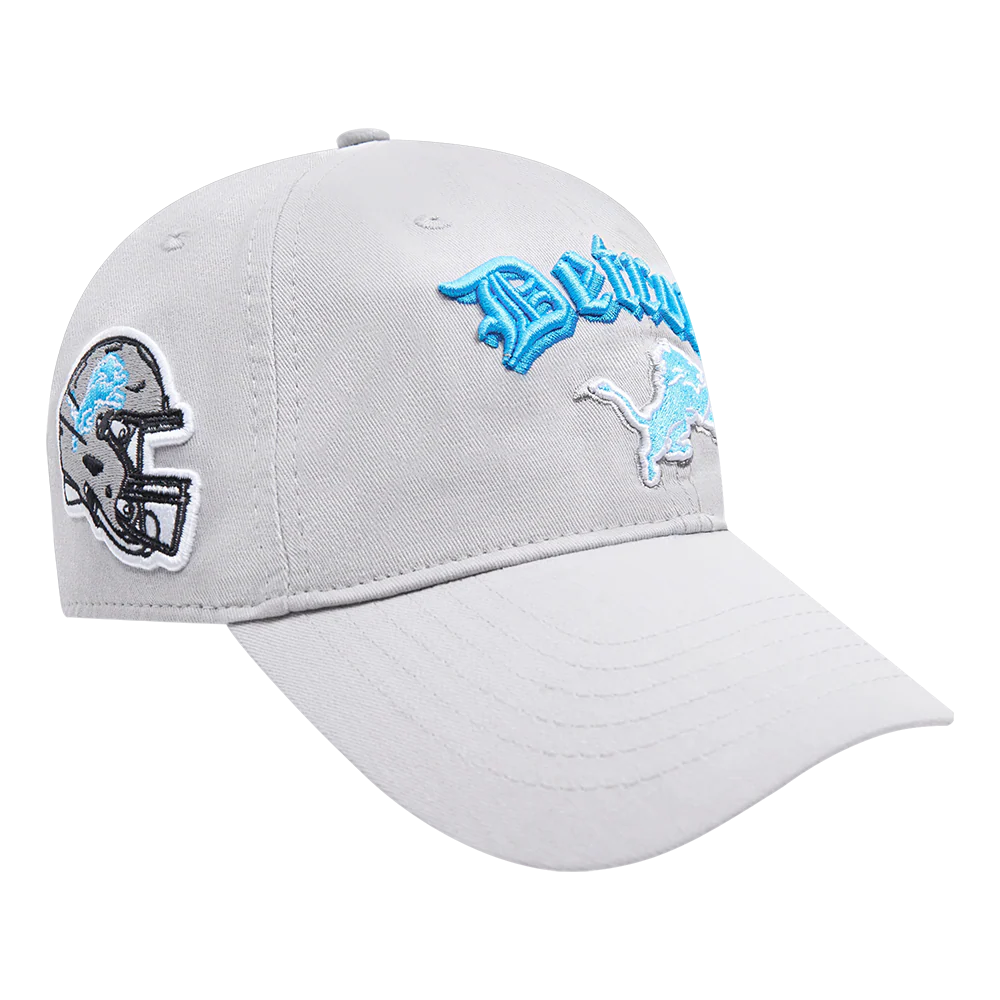 DETROIT LIONS OLD ENGLISH DAD HAT (GRAY) - Image 2