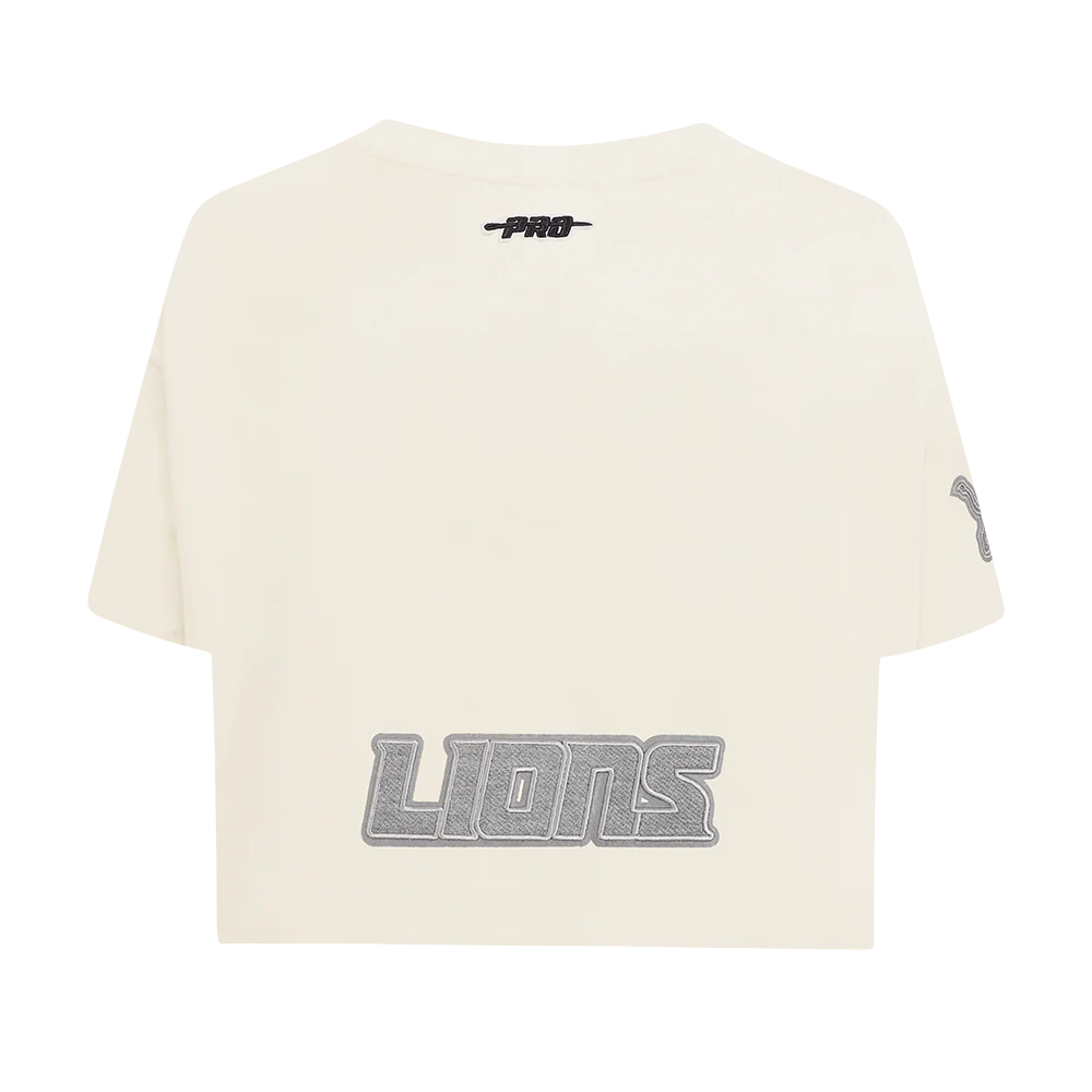 NFL DETROIT LIONS REVERSE FRENCH TERRY WOMEN'S SINGLE JERSEY BOXY TEE (EGGSHELL) - Image 3
