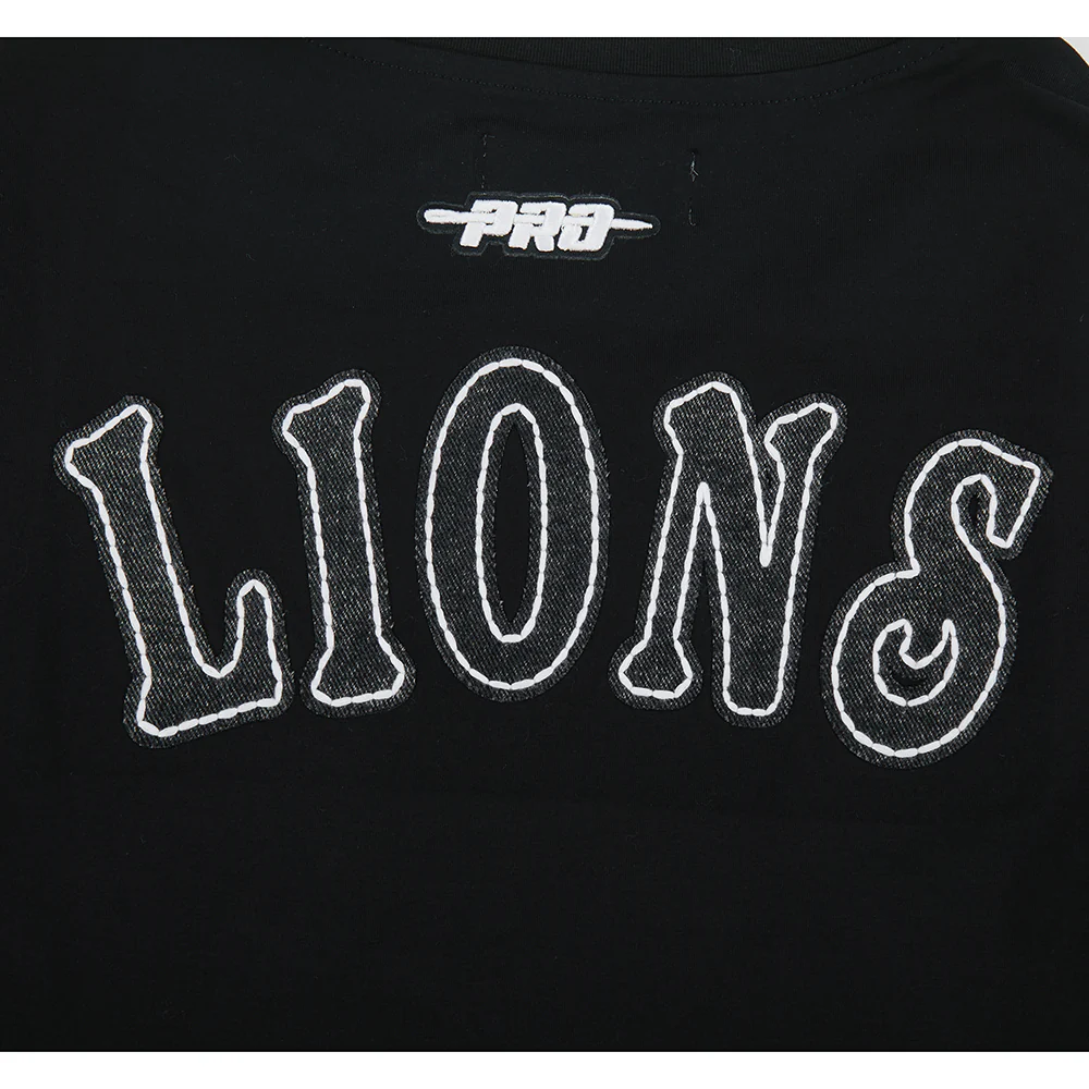 NFL DETROIT LIONS REBEL ATHLETICS WOMEN'S BABY DOLL TEE (BLACK) - Image 12
