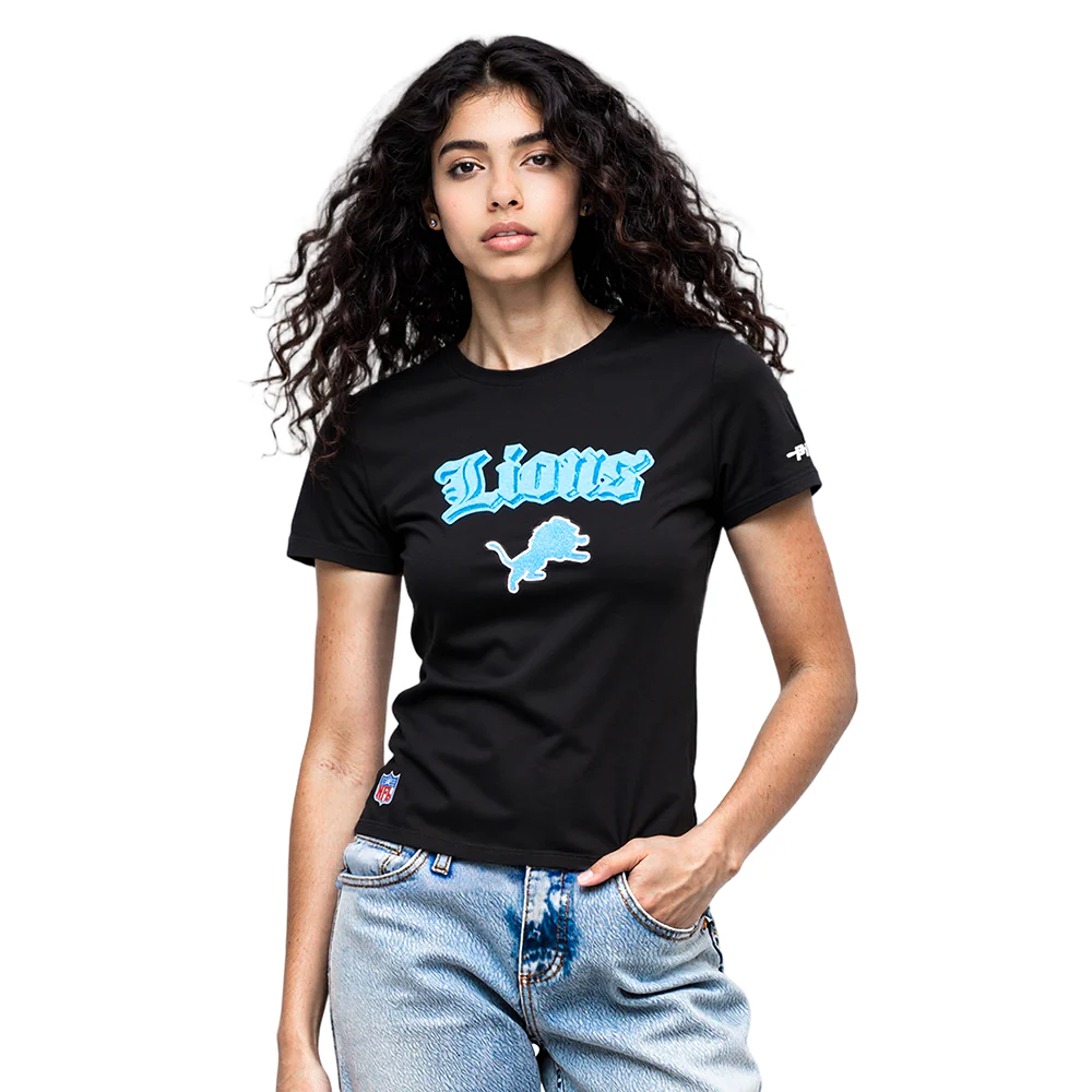 NFL DETROIT LIONS BEST OF WOMEN'S SS SLIM FIT TEE (BLACK)