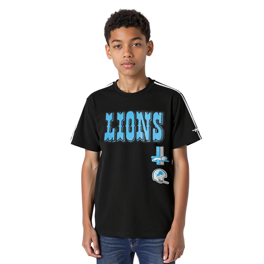 NFL DETROIT LIONS RETRO CLASSIC SINGLE JERSEY BIG BOYS SINGLE JERSEY TAPING TEE (BLACK) - Image 6
