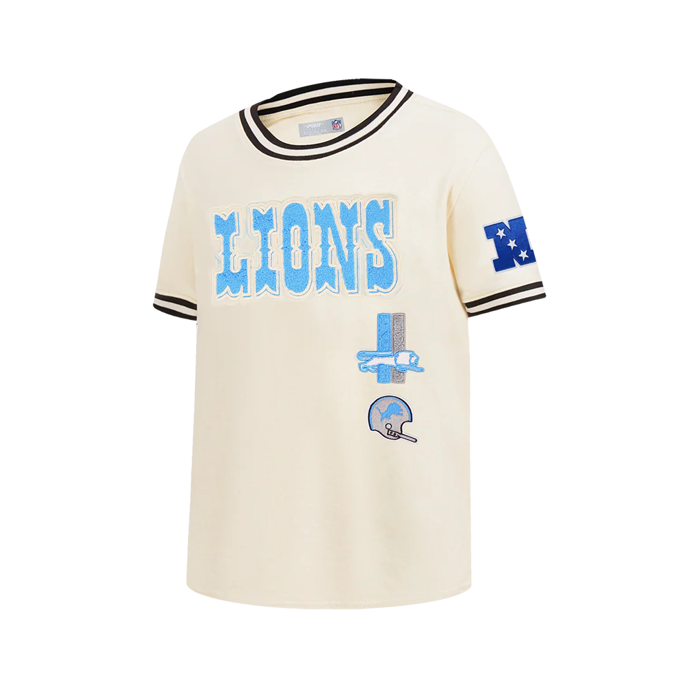NFL DETROIT LIONS RETRO CLASSIC BIG BOY'S SS STRIPED RIB TEE (EGGSHELL/ BLACK) - Image 3