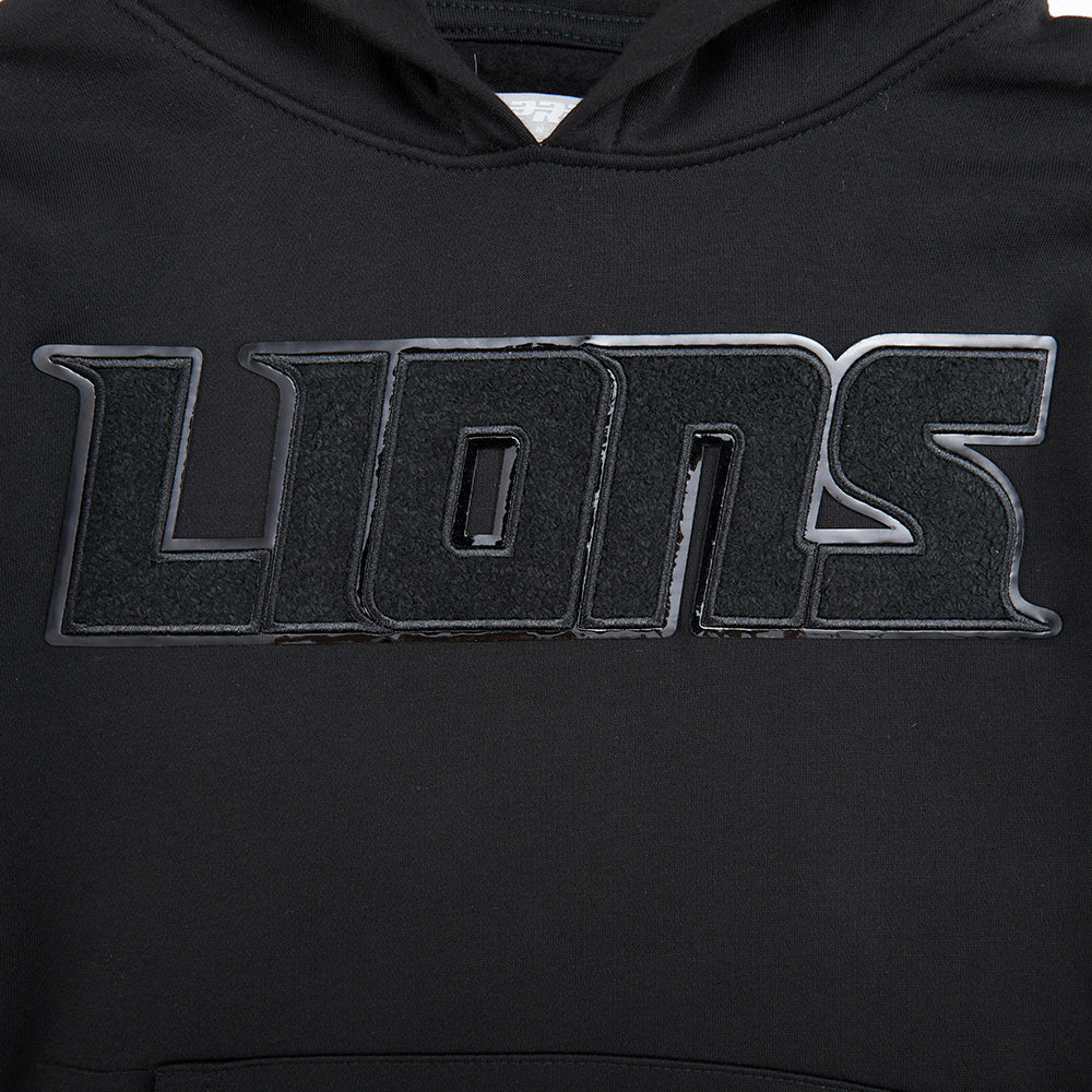 NFL DETROIT LIONS TRIPLE BLACK BIG BOYS FLEECE PULLOVER HOODIE (BLACK) - Image 14