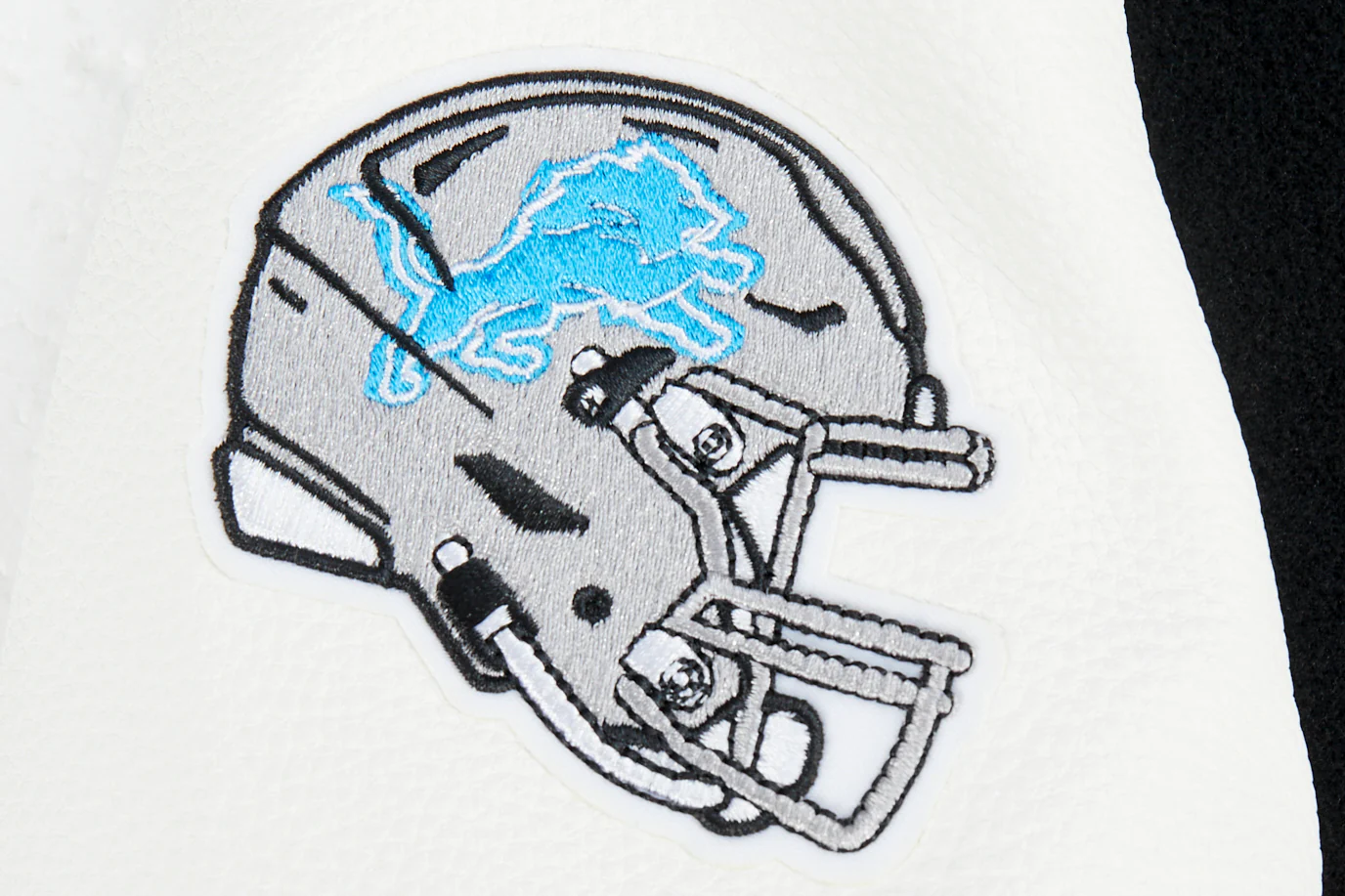 NFL DETROIT LIONS CLASSIC BIG BOYS WOOL VARSITY JACKET (BLACK/WHITE) - Image 5