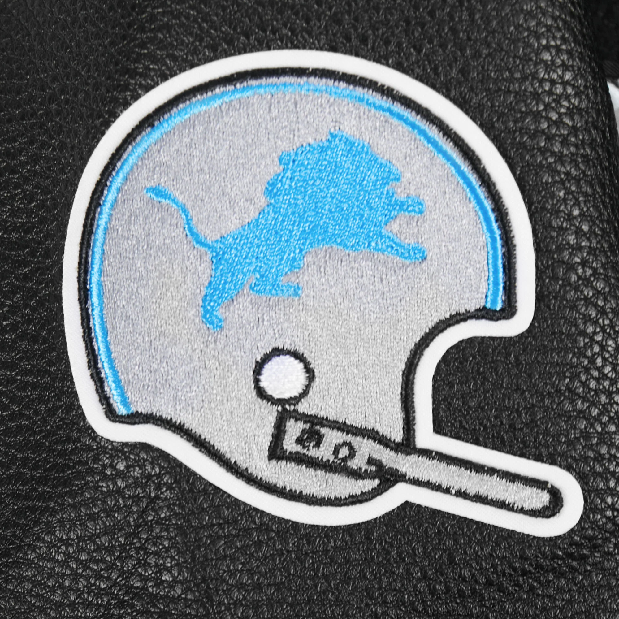 NFL DETROIT LIONS RETRO CLASSIC BIG BOYS RIB WOOL VARSITY JACKET (BLACK) - Image 11