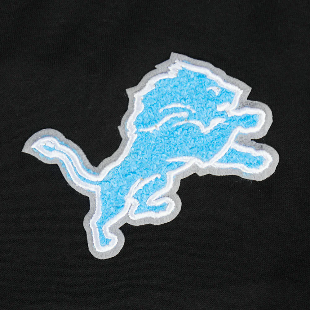 NFL DETROIT LIONS CLASSIC BIG GIRLS FLEECE FULL ZIP HOODIE (BLACK) - Image 7