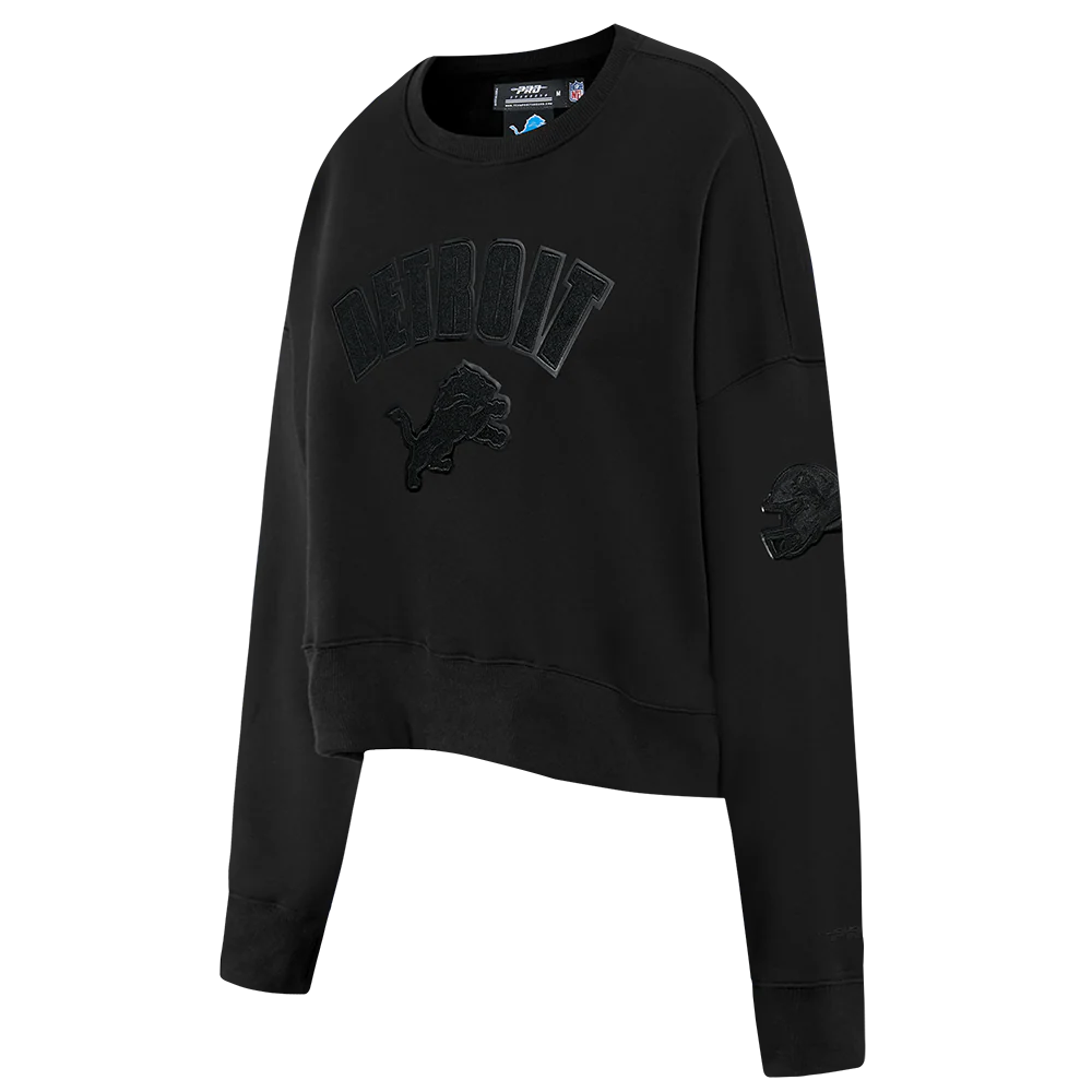 NFL DETROIT LIONS TRIPLE BLACK WOMEN'S FLC CREWNECK (TRIPLE BLACK WOMEN'S) - Image 2