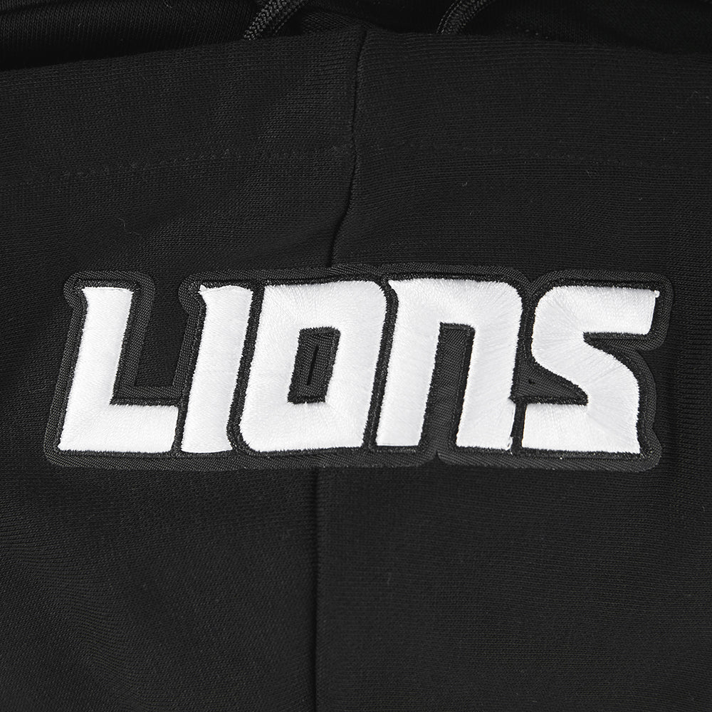 NFL DETROIT LIONS WINGSPAN WOMEN'S FLC CROPPED PO HOODIE (BLACK) - Image 11