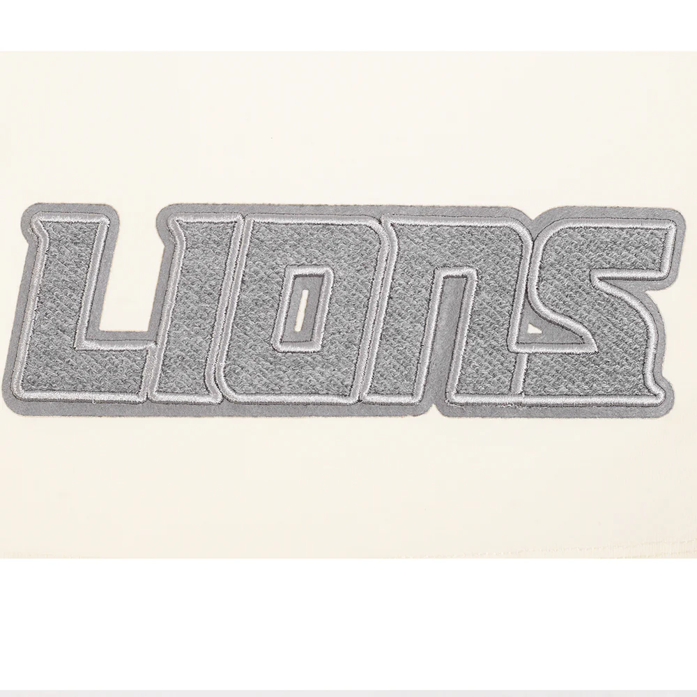 NFL DETROIT LIONS REVERSE FRENCH TERRY WOMEN'S FLEECE CREWNECK (EGGSHELL) - Image 5