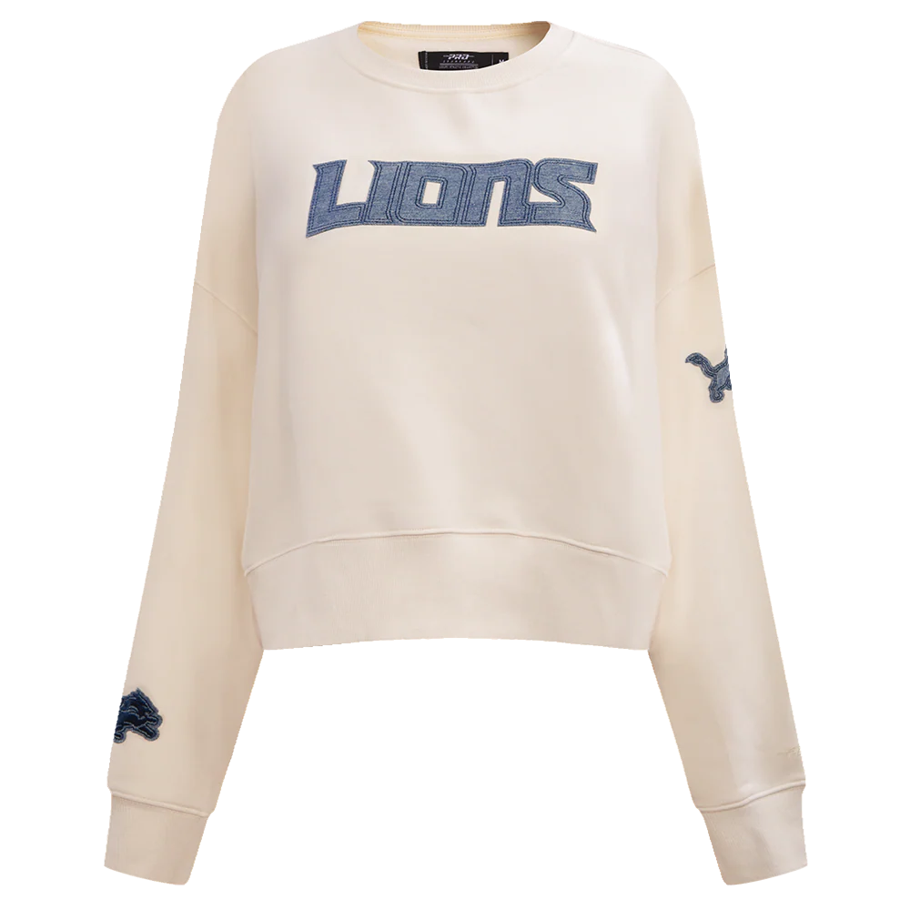 NFL DETROIT LIONS VARSITY BLUES WOMEN'S CREWNECK (LINEN)