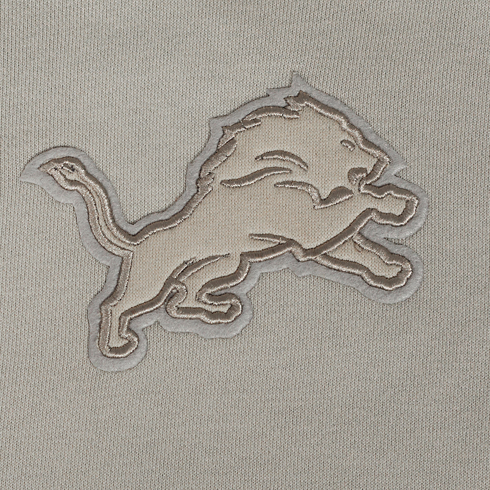NFL DETROIT LIONS NEUTRAL CROPPED FLEECE PULLOVER HOODIE (TAUPE) - Image 5