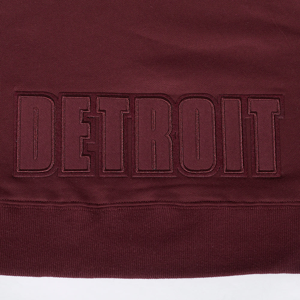 NFL DETROIT LIONS NEUTRAL CROPPED FLEECE PULLOVER HOODIE (WINE) - Image 5